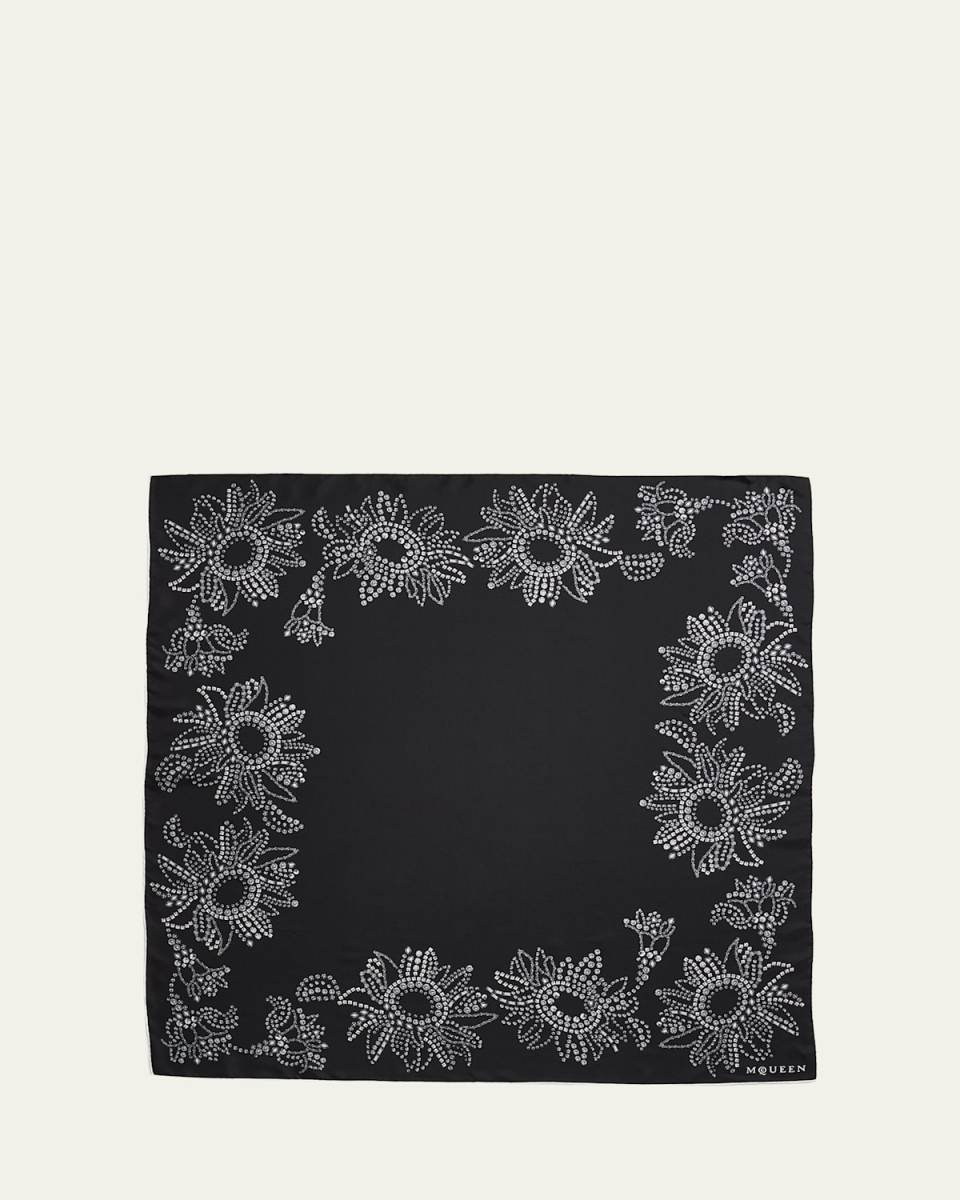 Crystal Exploded Sunflower Silk Scarf